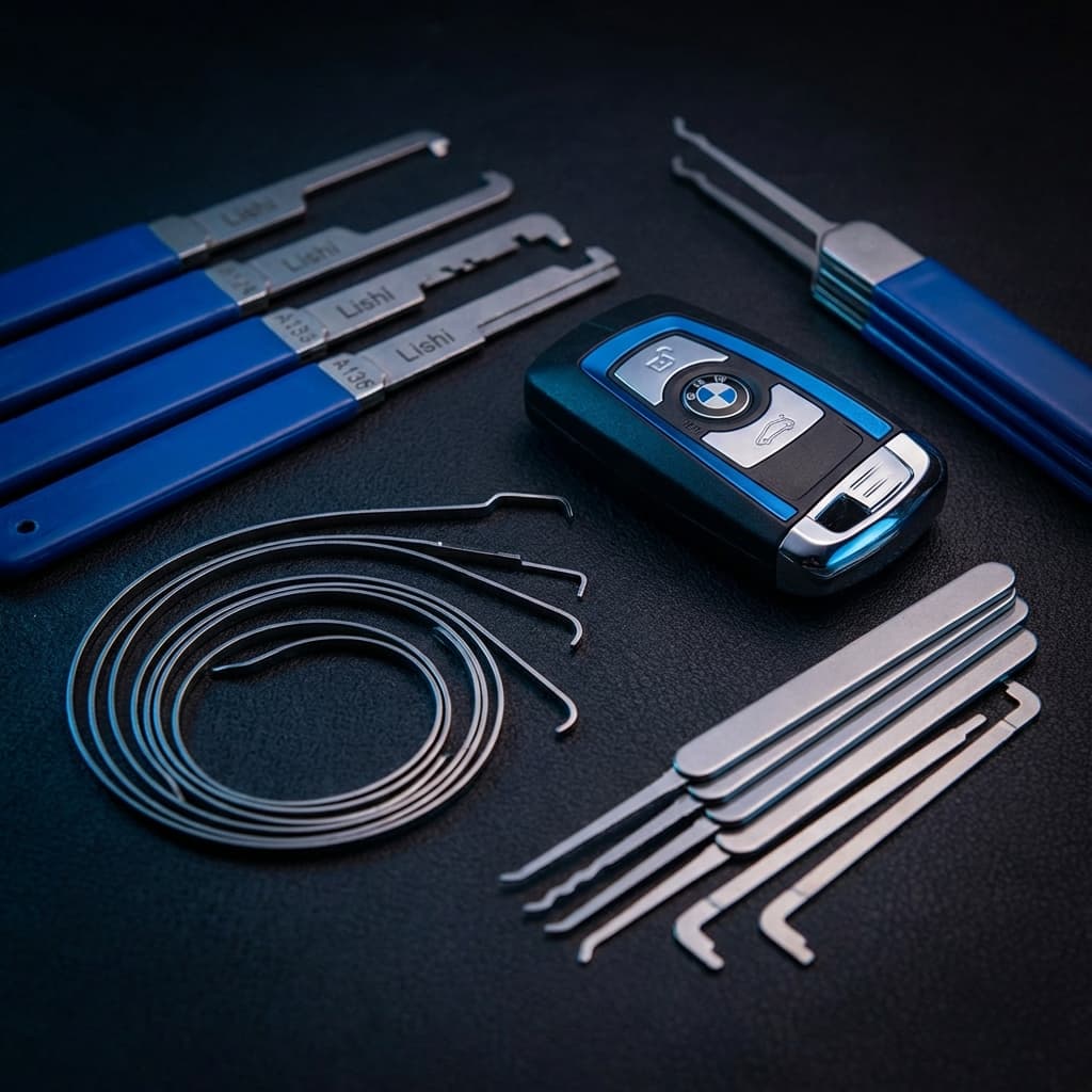 Herramientas profesionales de apertura de vehículos - Decodificadores Lishi y llave BMW