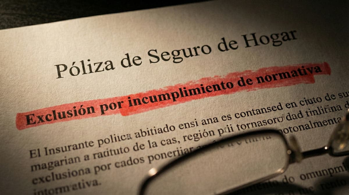 Cláusula de exclusión en póliza de seguro de hogar