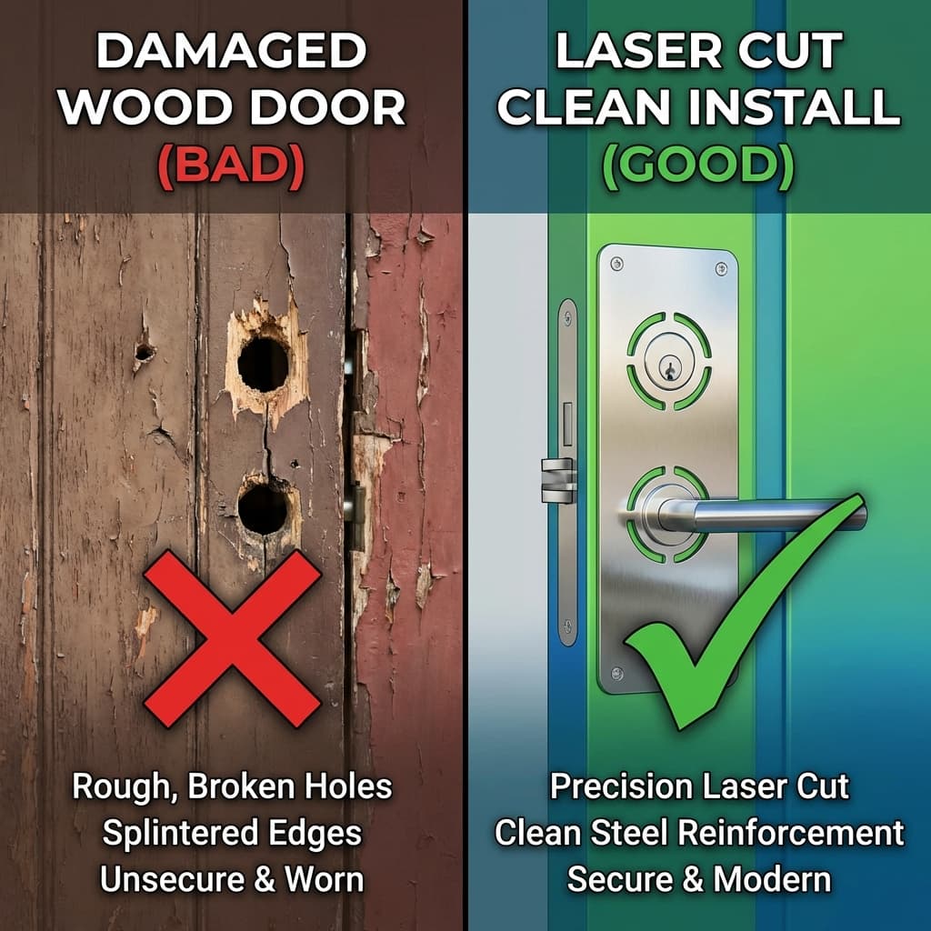 Comparativa instalación dañada vs instalación laser profesional